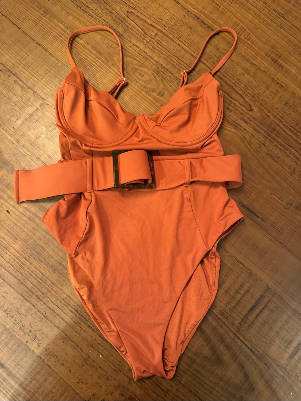 WeWoreWhat Kids Orange Belted One-Piece Swimsuit